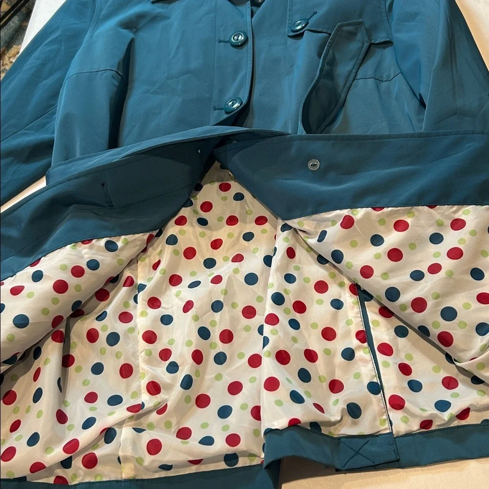 Lane Bryant Teal Trench Coat Size 14/16 Like New Zip Pockets